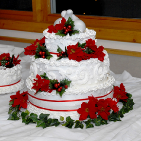 Poinsettia Wedding Cake Poinsettia Wedding Cake