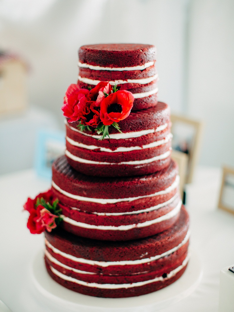 Red velvet wedding cake
