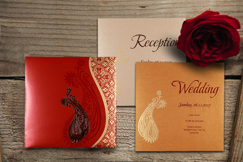 Red wedding cards-CD-1742