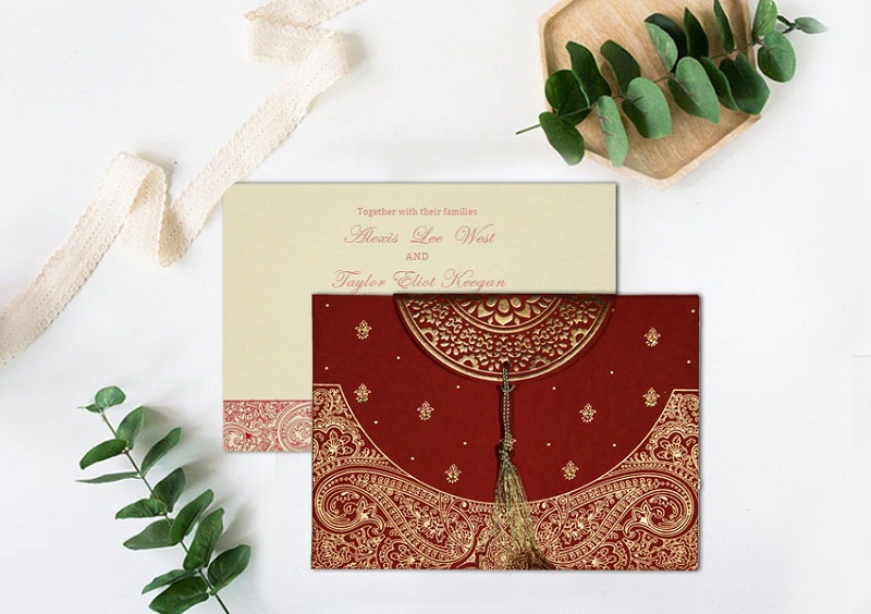 Red wedding invitation design -CD-8234L