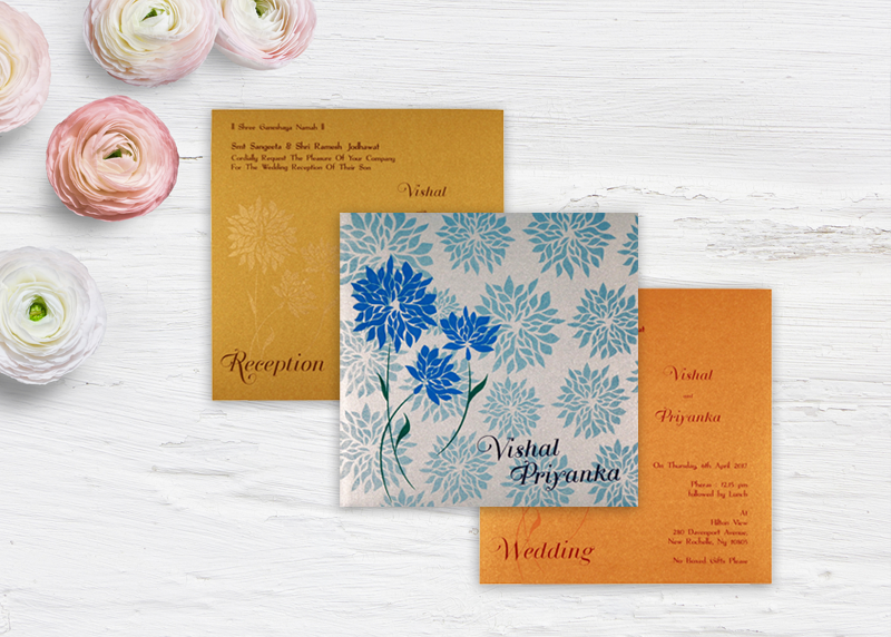 Floral wedding invitation