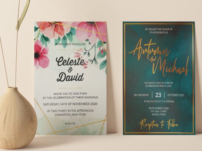 Digital Printed Wedding Invitations