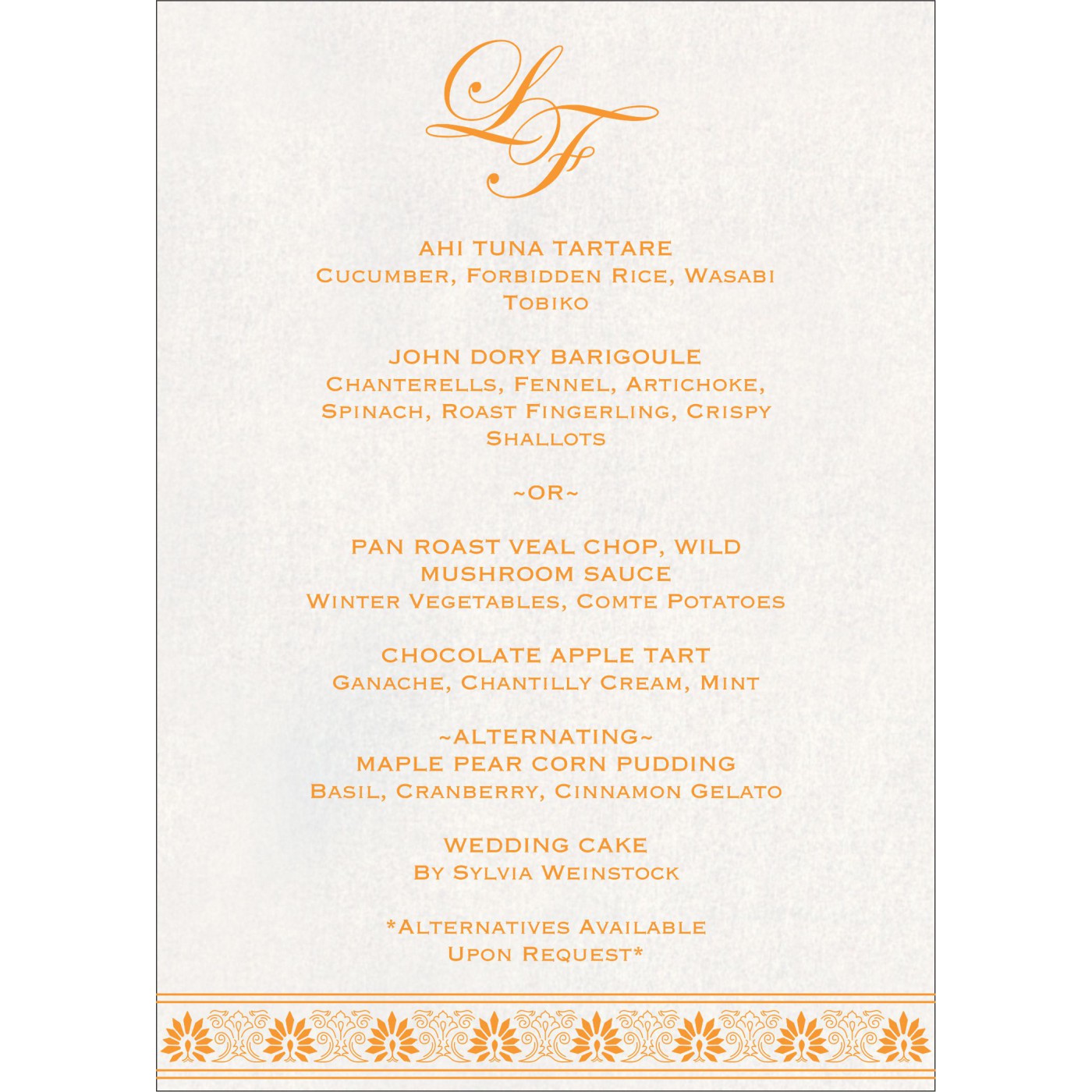 Menu Cards : CMENU 1296