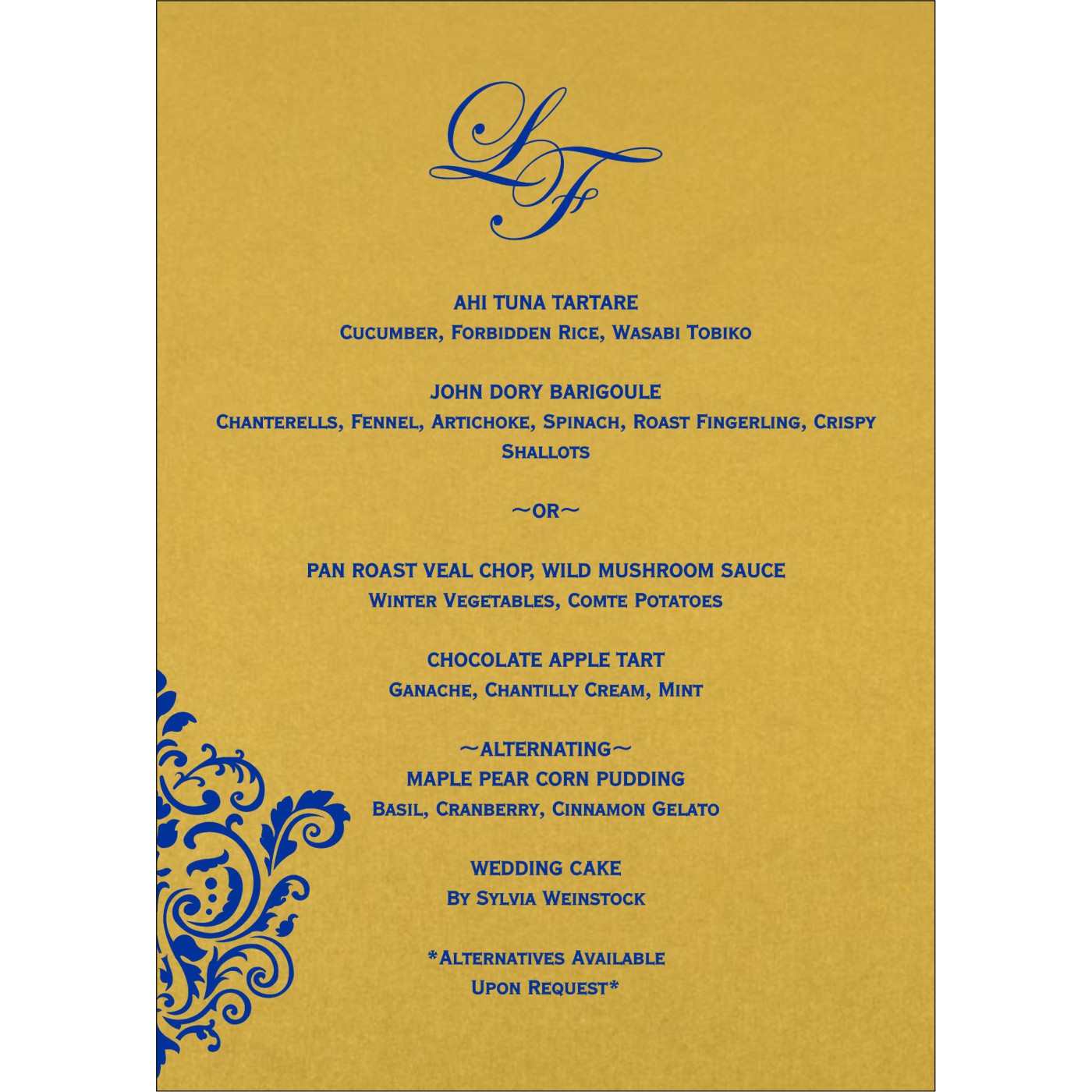 Menu Cards : CMENU 1503