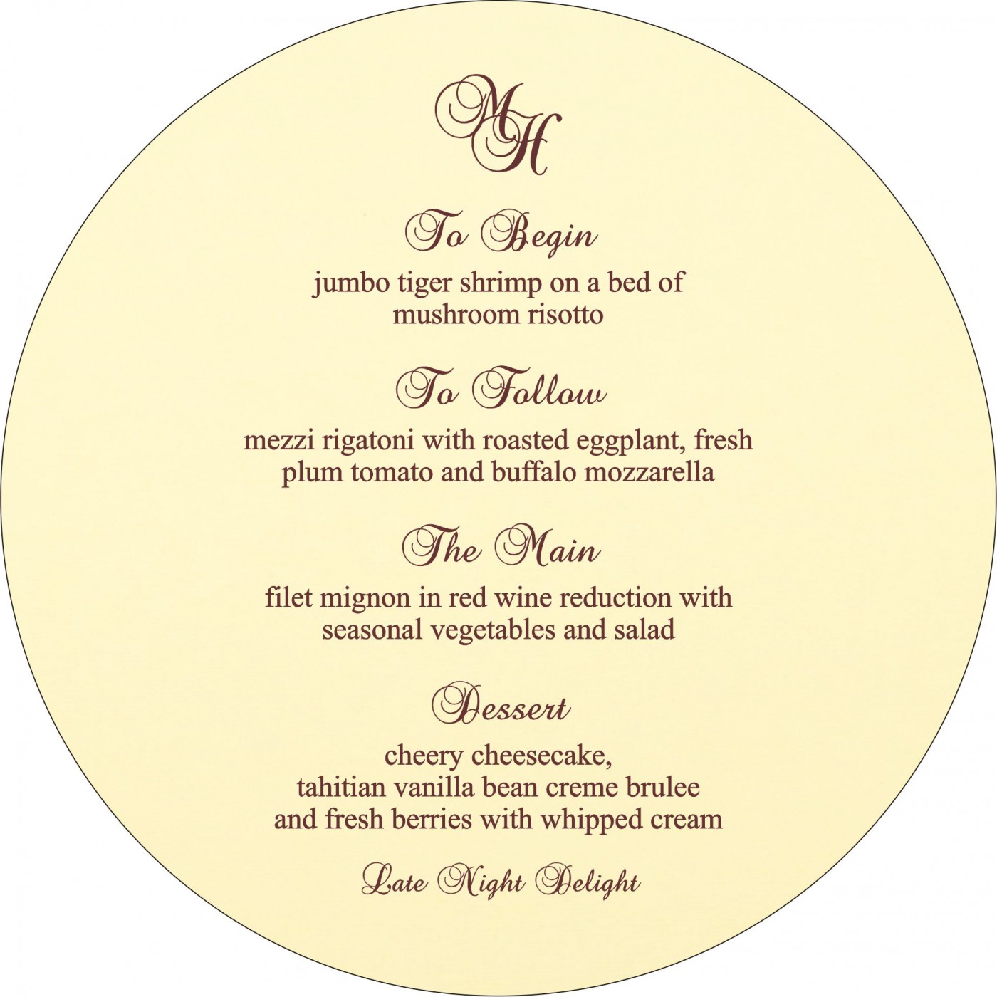 Menu Cards : CMENU 2275