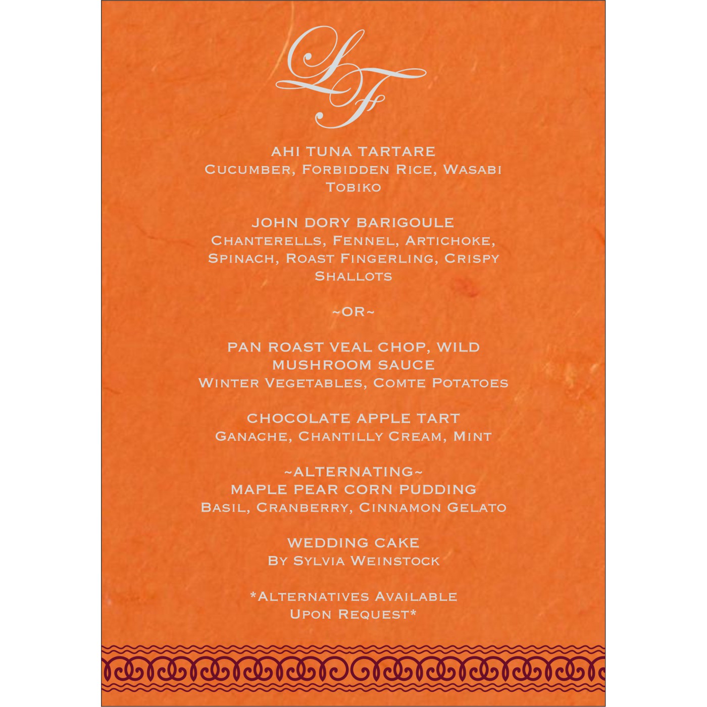 Menu Cards : CMENU 5002A