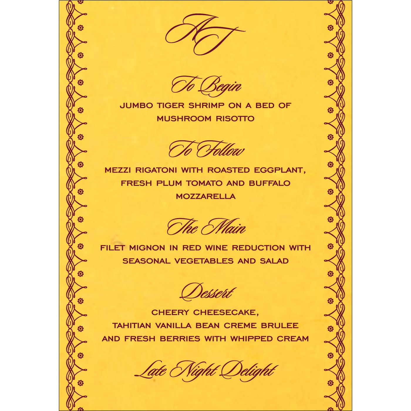 Menu Cards : CMENU 5004G