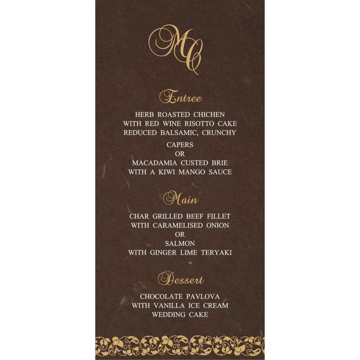 Menu Cards : CMENU 5006K