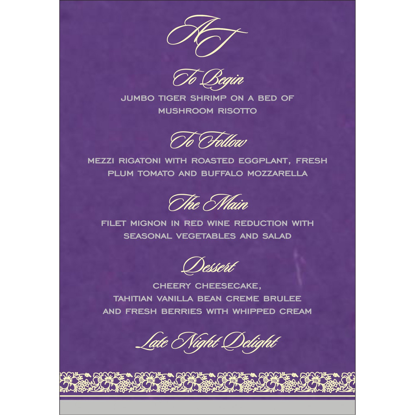 Menu Cards : CMENU 8207G