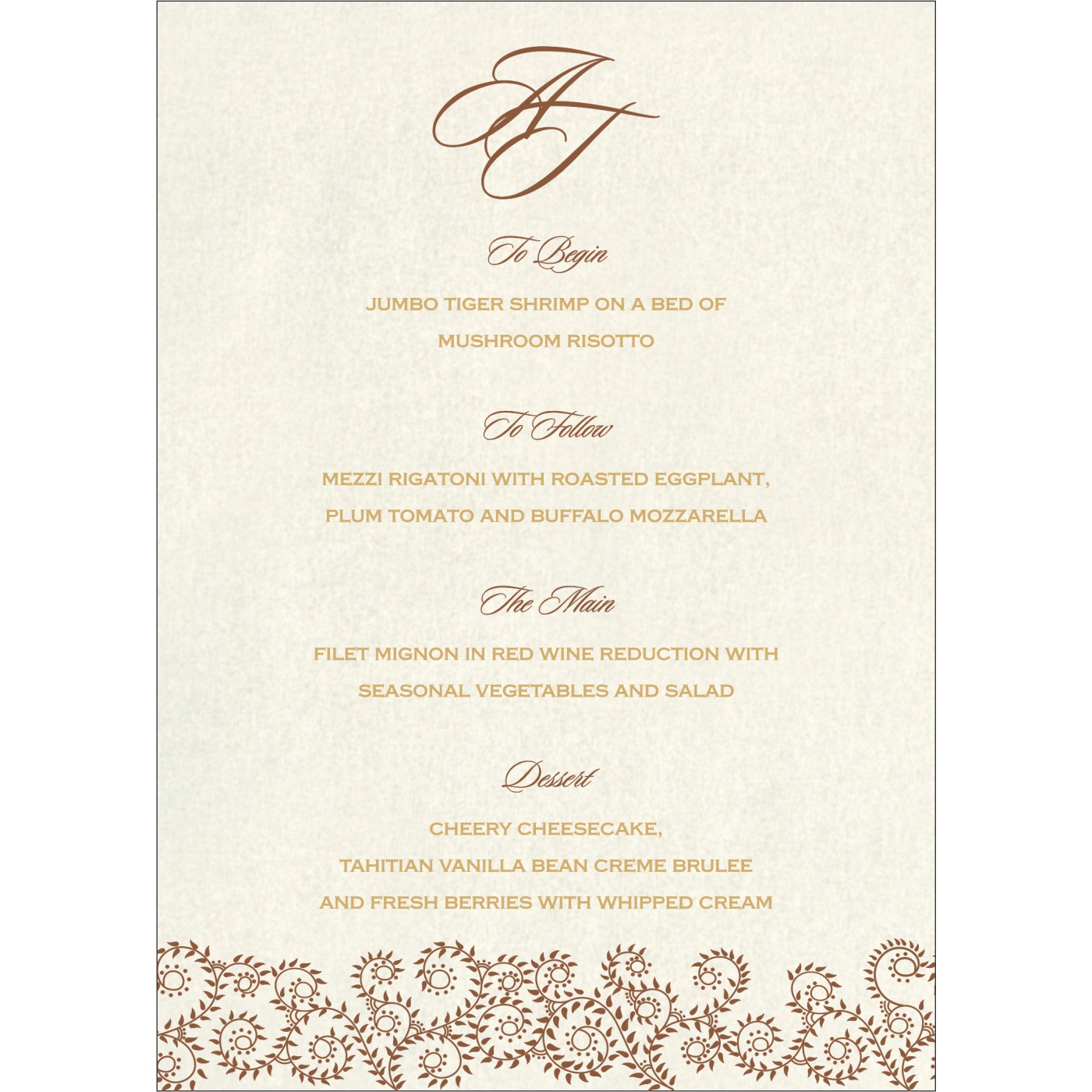 Menu Cards : CMENU 8217O