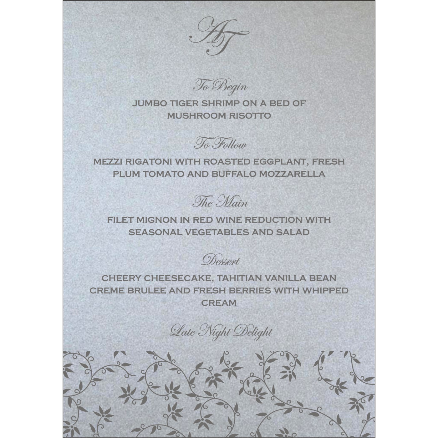 Menu Cards : CMENU 8226A