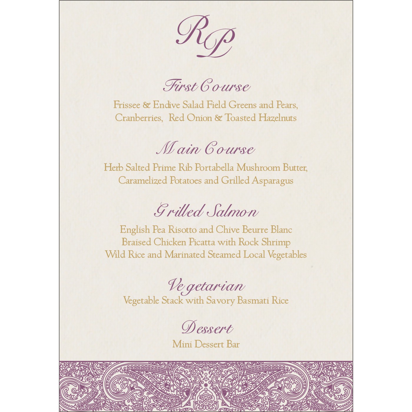 Menu Cards : CMENU 8234D