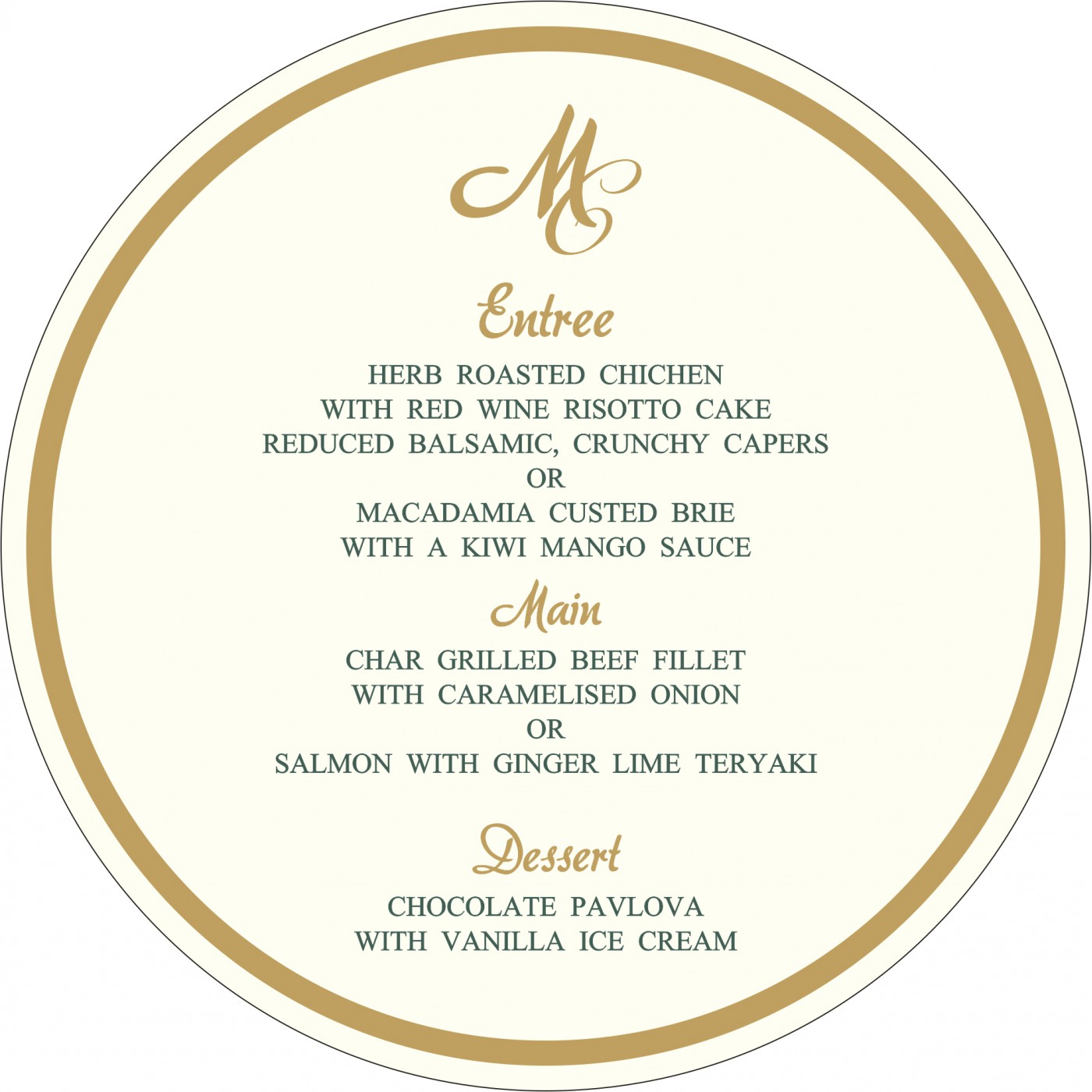 Menu Cards : CMENU 8252E